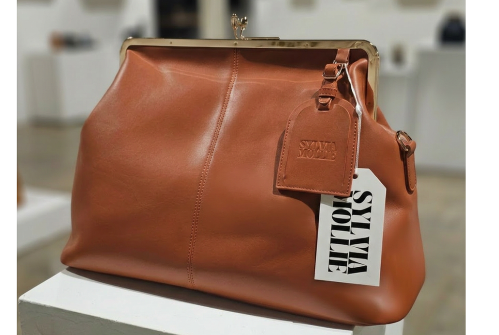Cognac leather Fannie Bag with gold-tone hardware