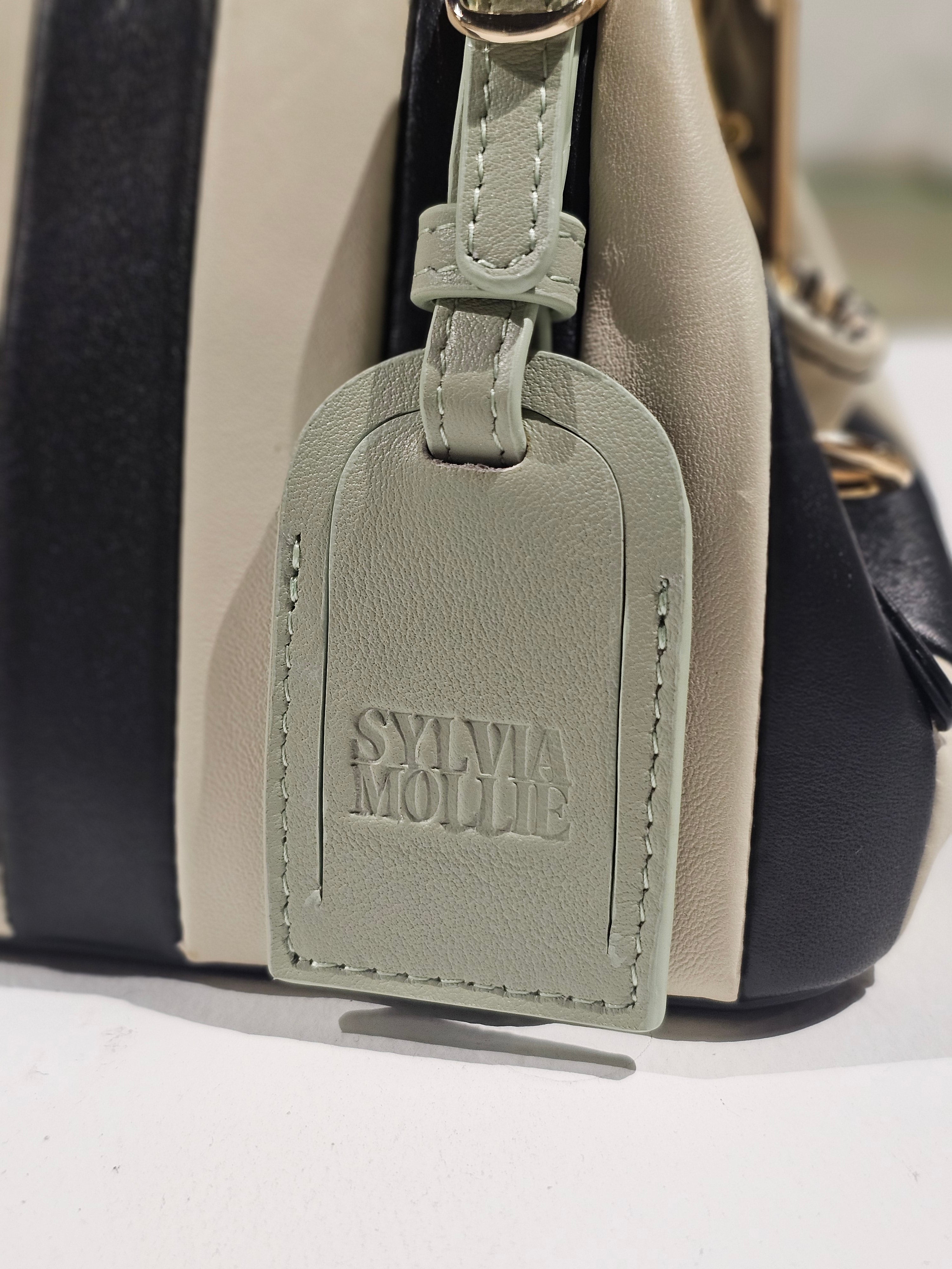 Lil Fannie mini bag with a striped leather crossbody strap