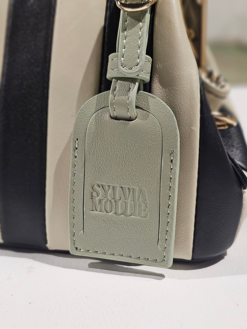 Lil Fannie — Black + Ecru with Soft Mint Hangtag