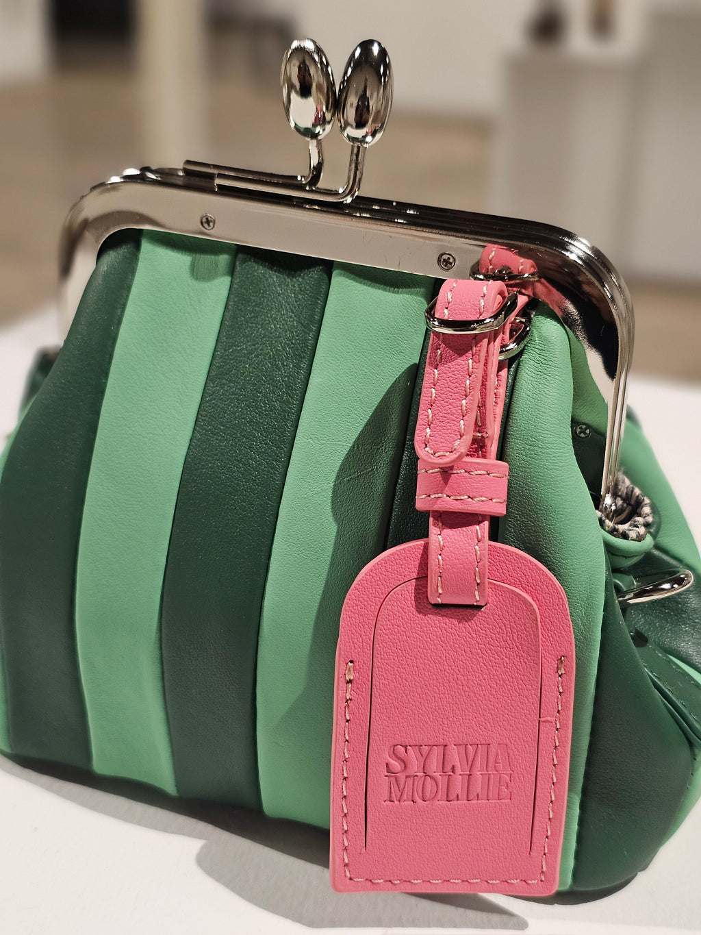 Lil Fannie mini bag in green leather