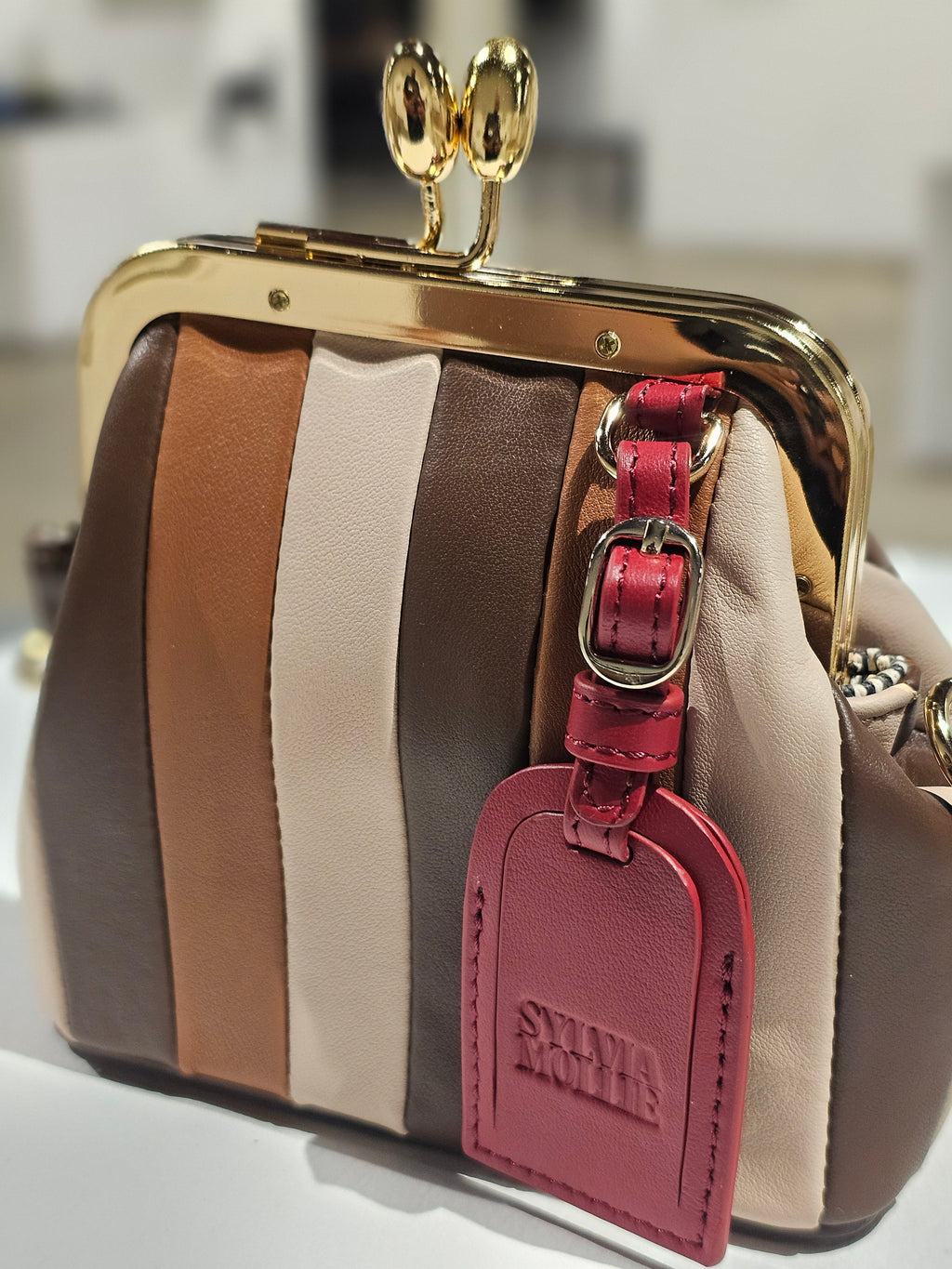 Hot Cocoa Mix mini leather kiss-lock bag
